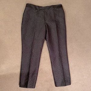 BANANA REPUBLIC black on black pattern pants. Size 6.